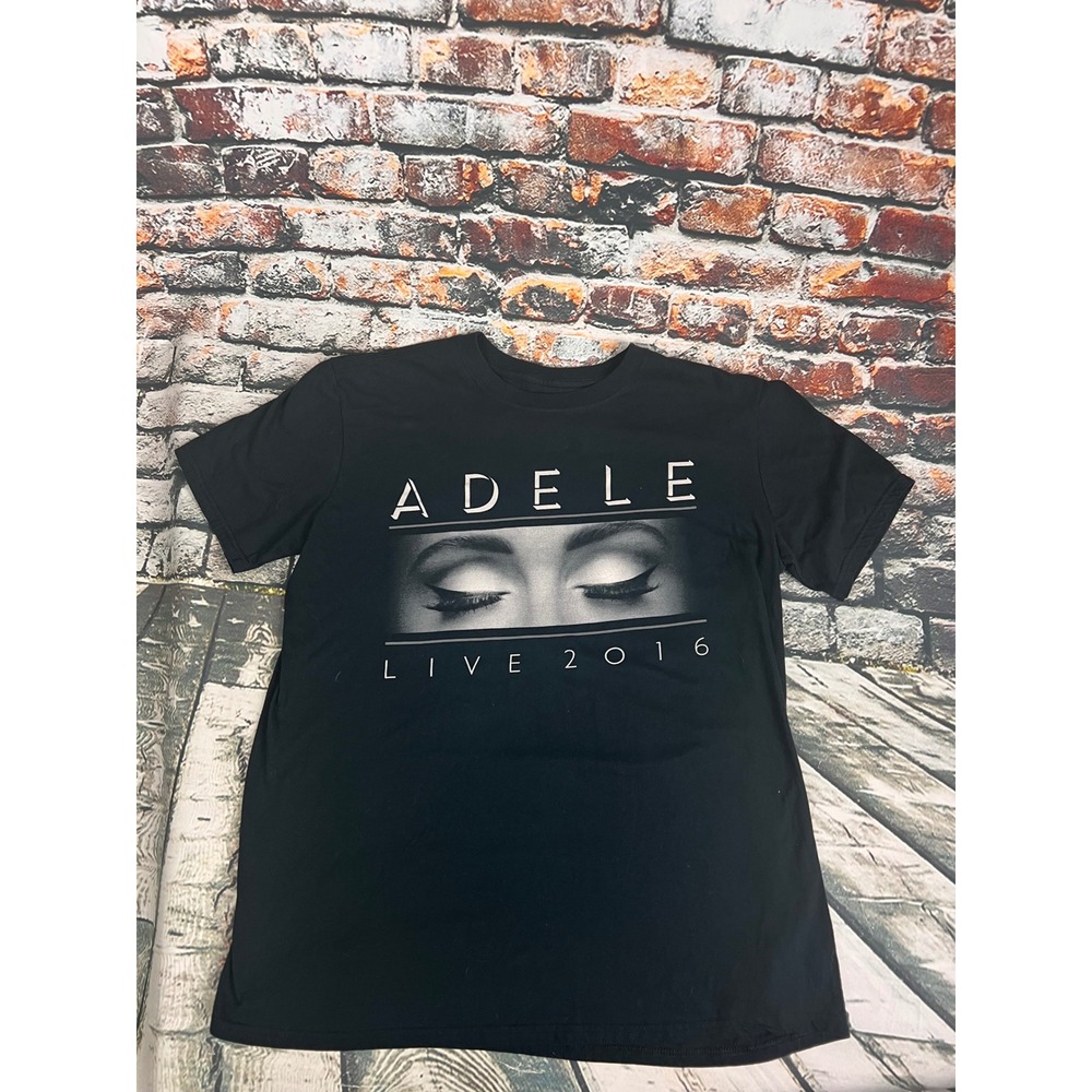 Adele Live 2016 World Tour Concert T-Shirt Black Graphic Tee Mens Large L